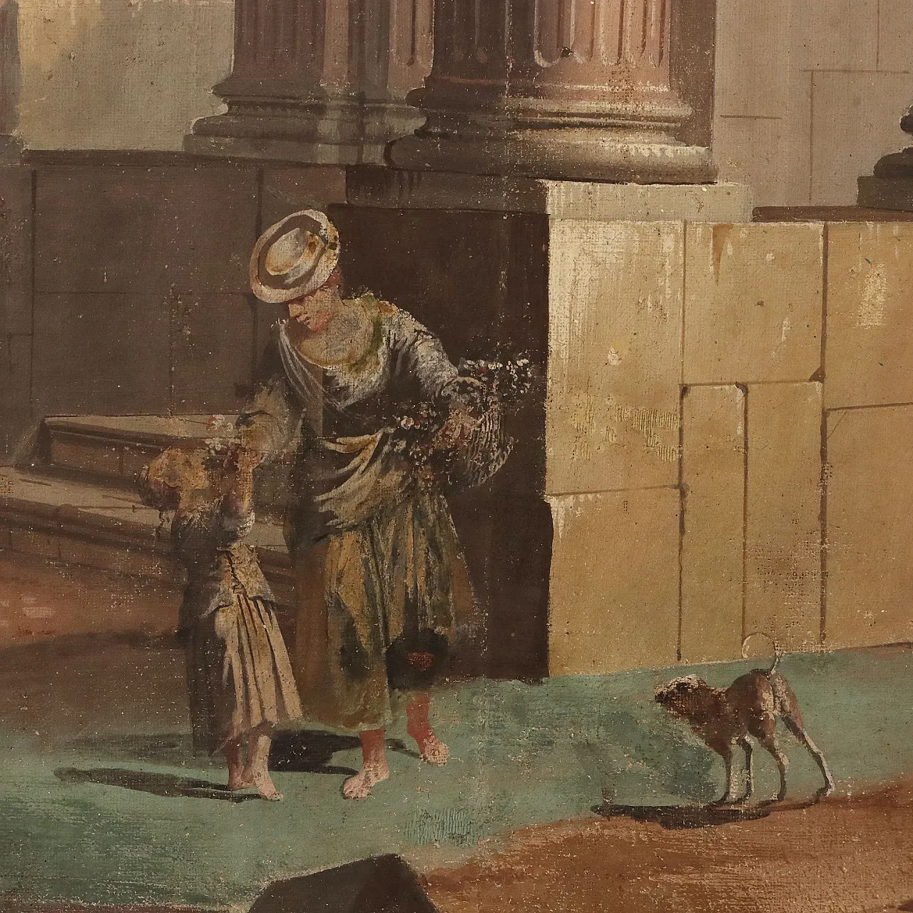 Scope painting by Pietro Paltronieri, tempera on canvas, 18th century 7