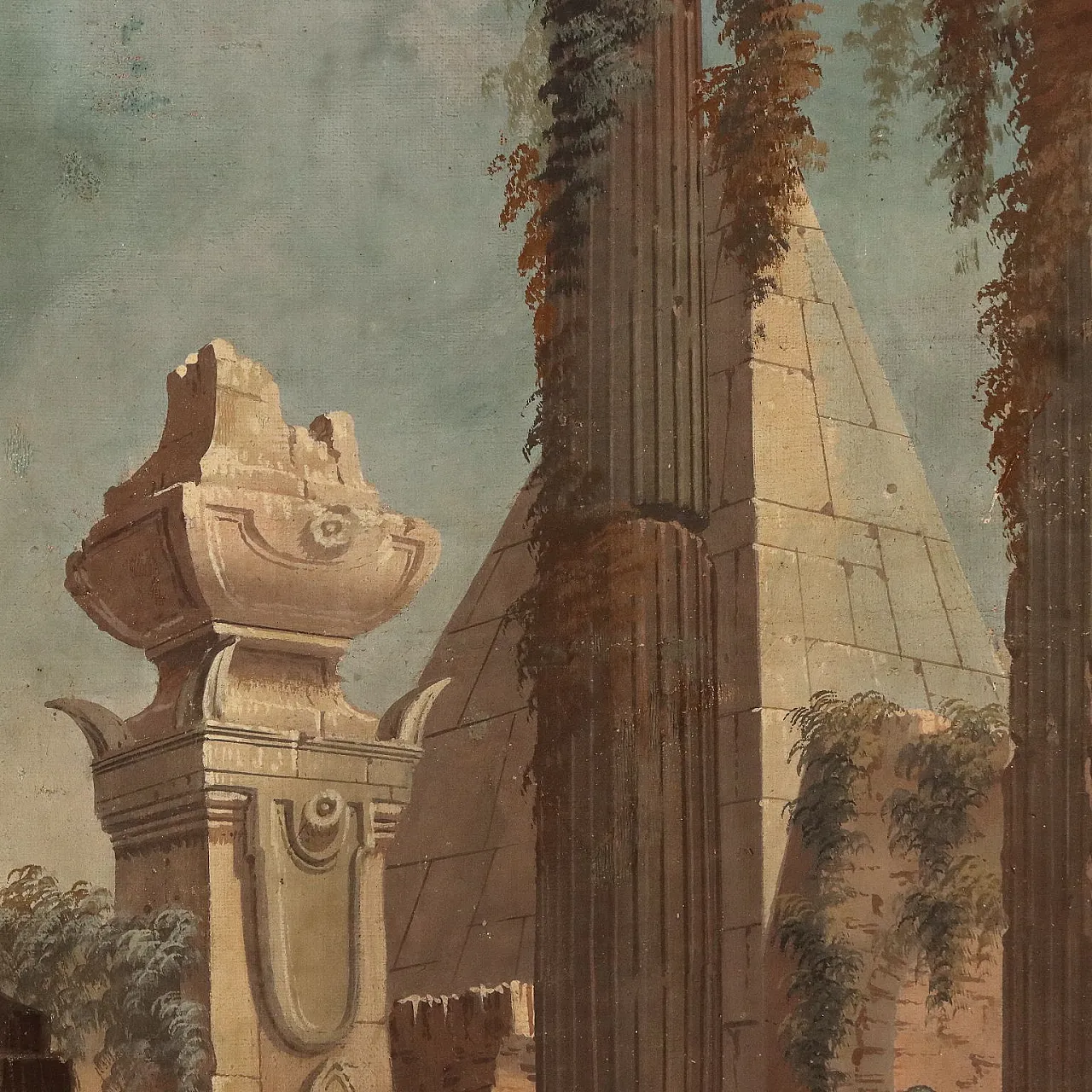 Scope painting by Pietro Paltronieri, tempera on canvas, 18th century 9