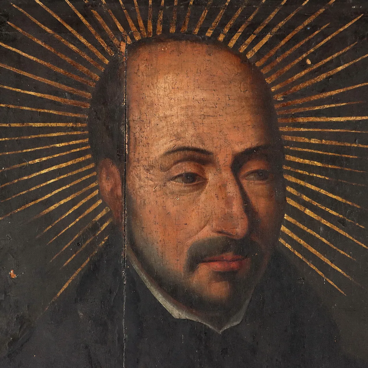 Painting of Saint Ignatius of Loyola, oil on panel, 16th century 4