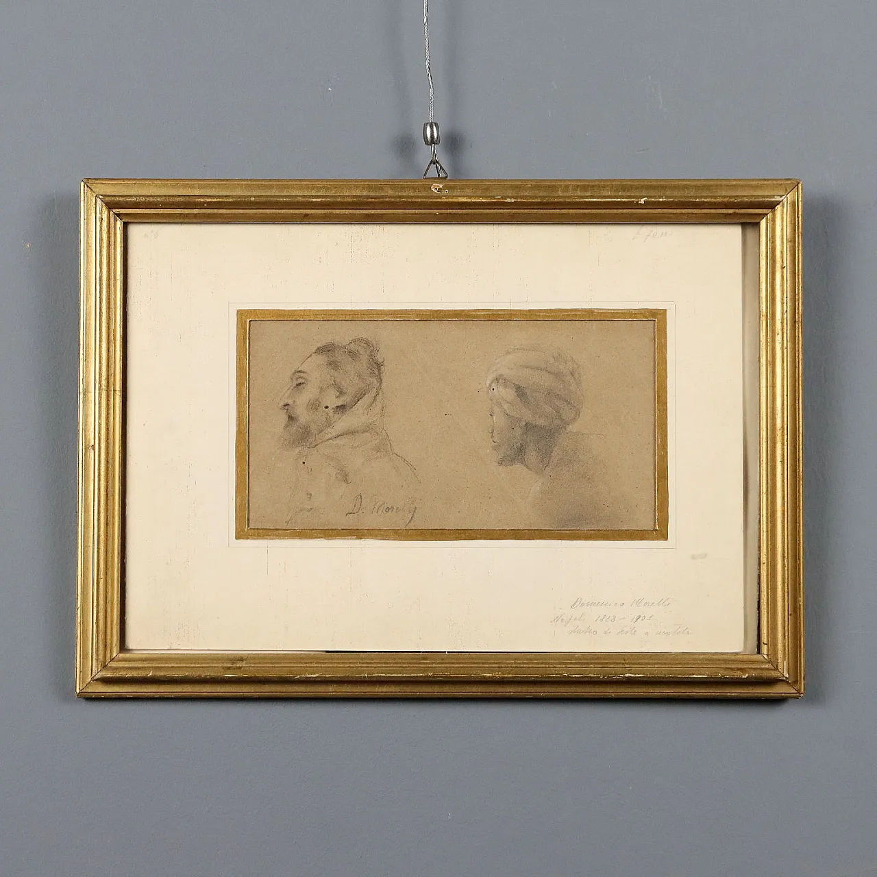 Disegno di Domenico Morelli, matita su carta, '800 1