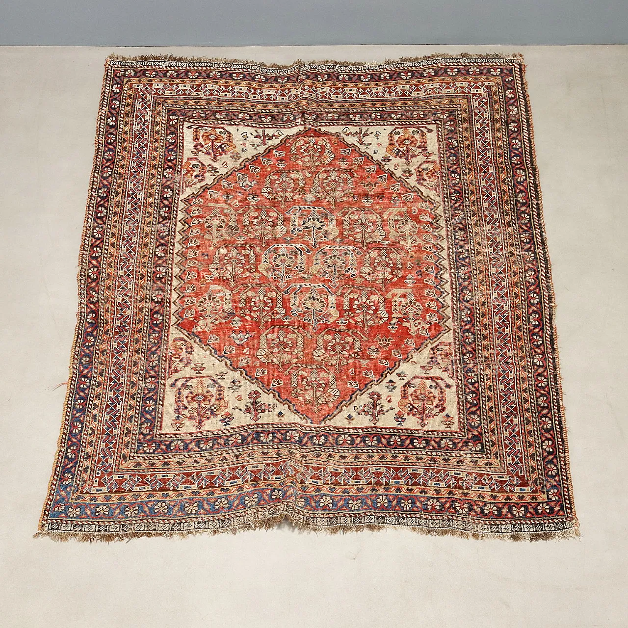 Kaskay wool rug, fine knot, handmade, 20th century 4