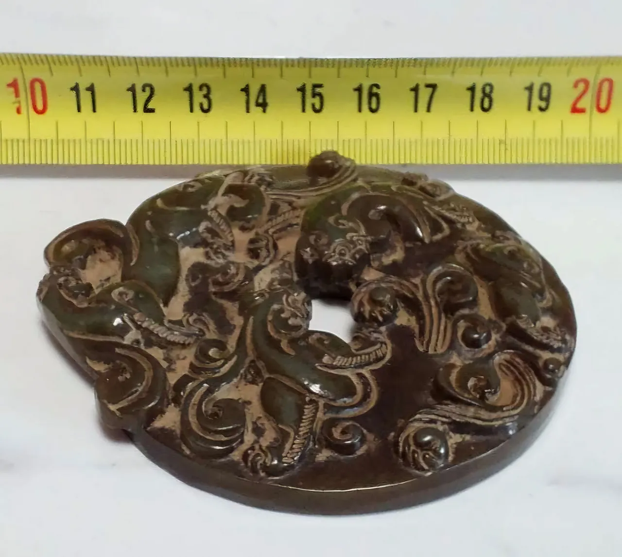 Antique Chinese Jade Disk - Ritual Scroll 7