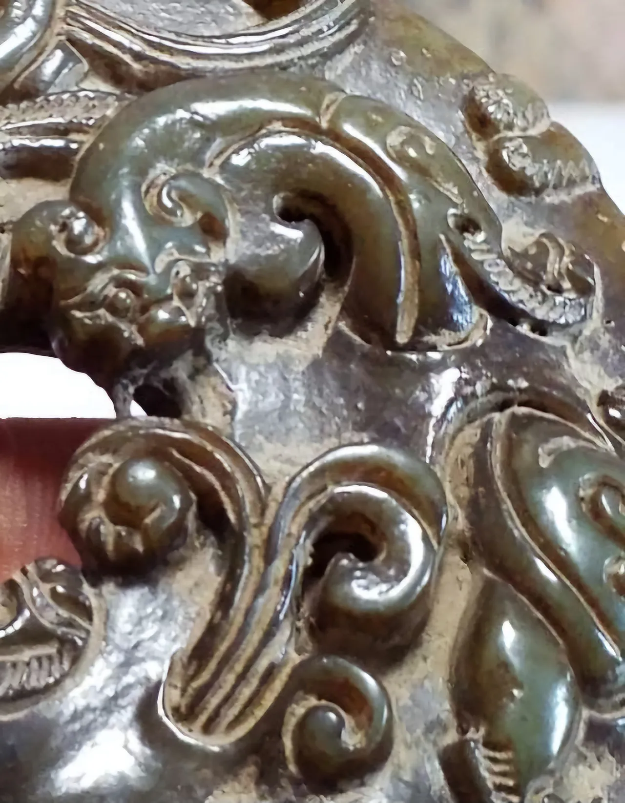 Antique Chinese Jade Disk - Ritual Scroll 9