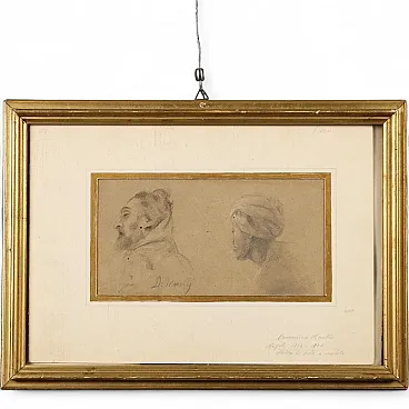 Drawing by Domenico Morelli, pencil on paper, 19th century