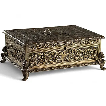 Chiseled bronze casket, 20th century