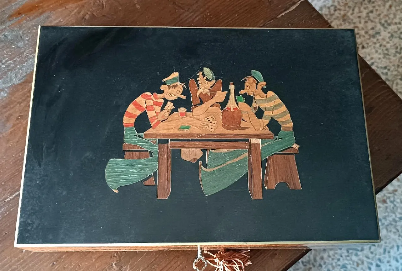 Rosewood and ebony gaming box, early 20th century 1