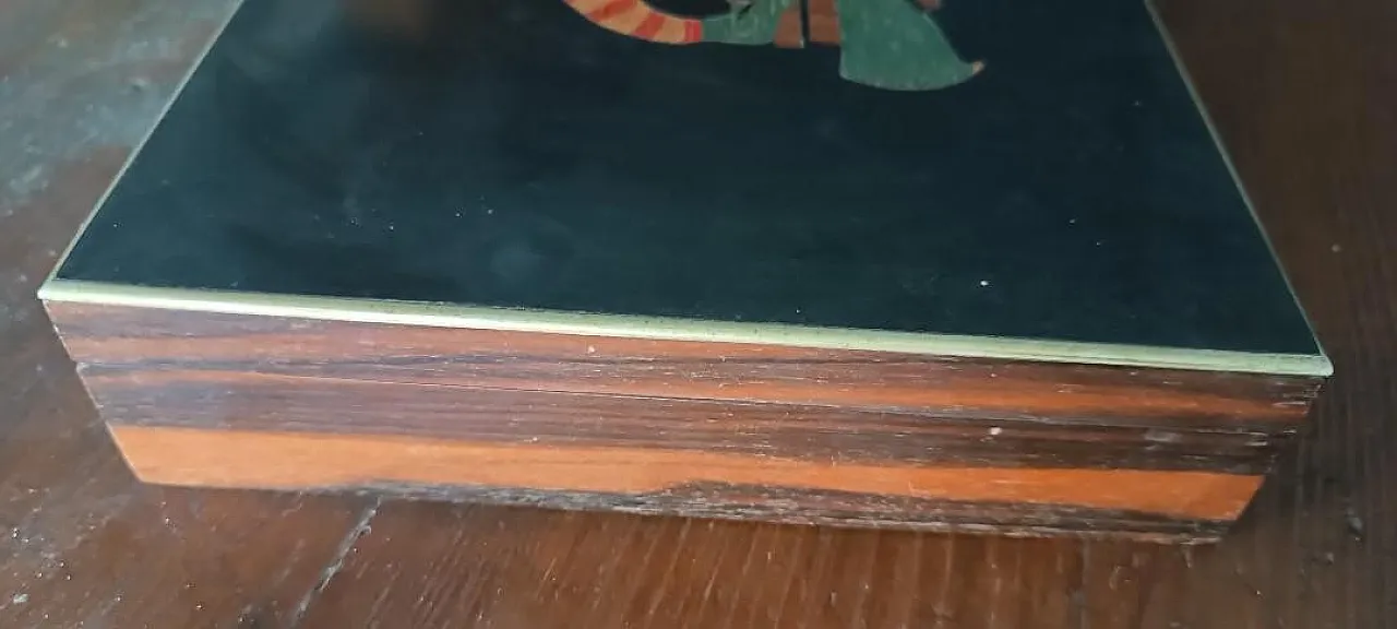 Rosewood and ebony gaming box, early 20th century 5