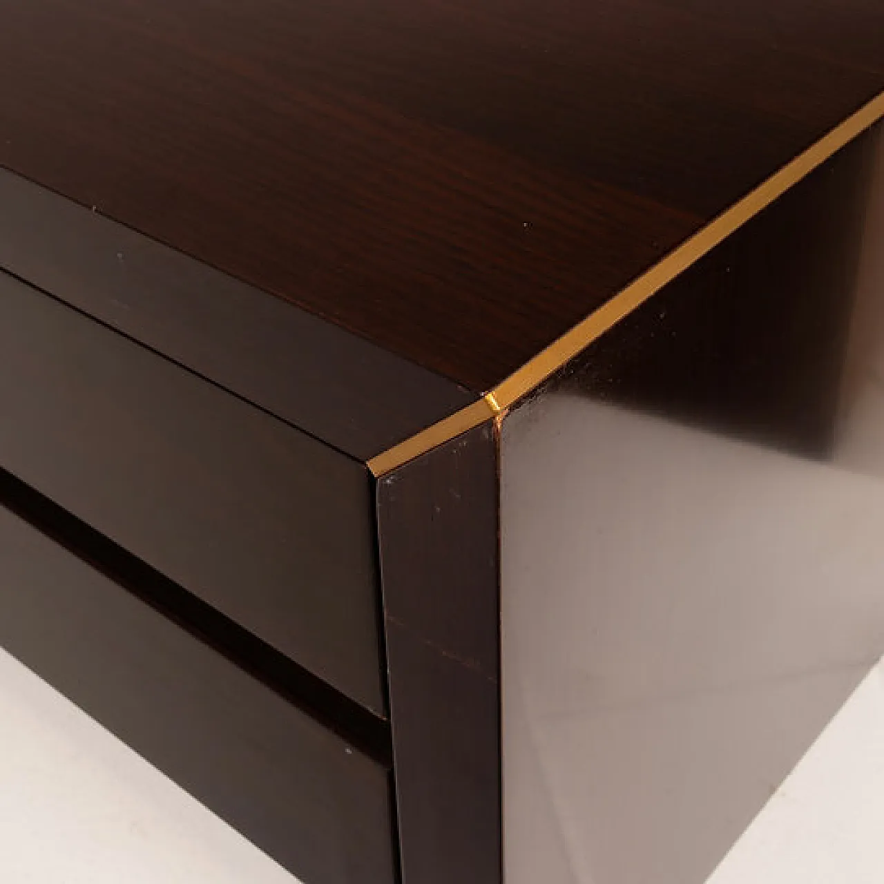 Pair of rosewood and brass bedside tables for Fratelli Turri, 1970s 8