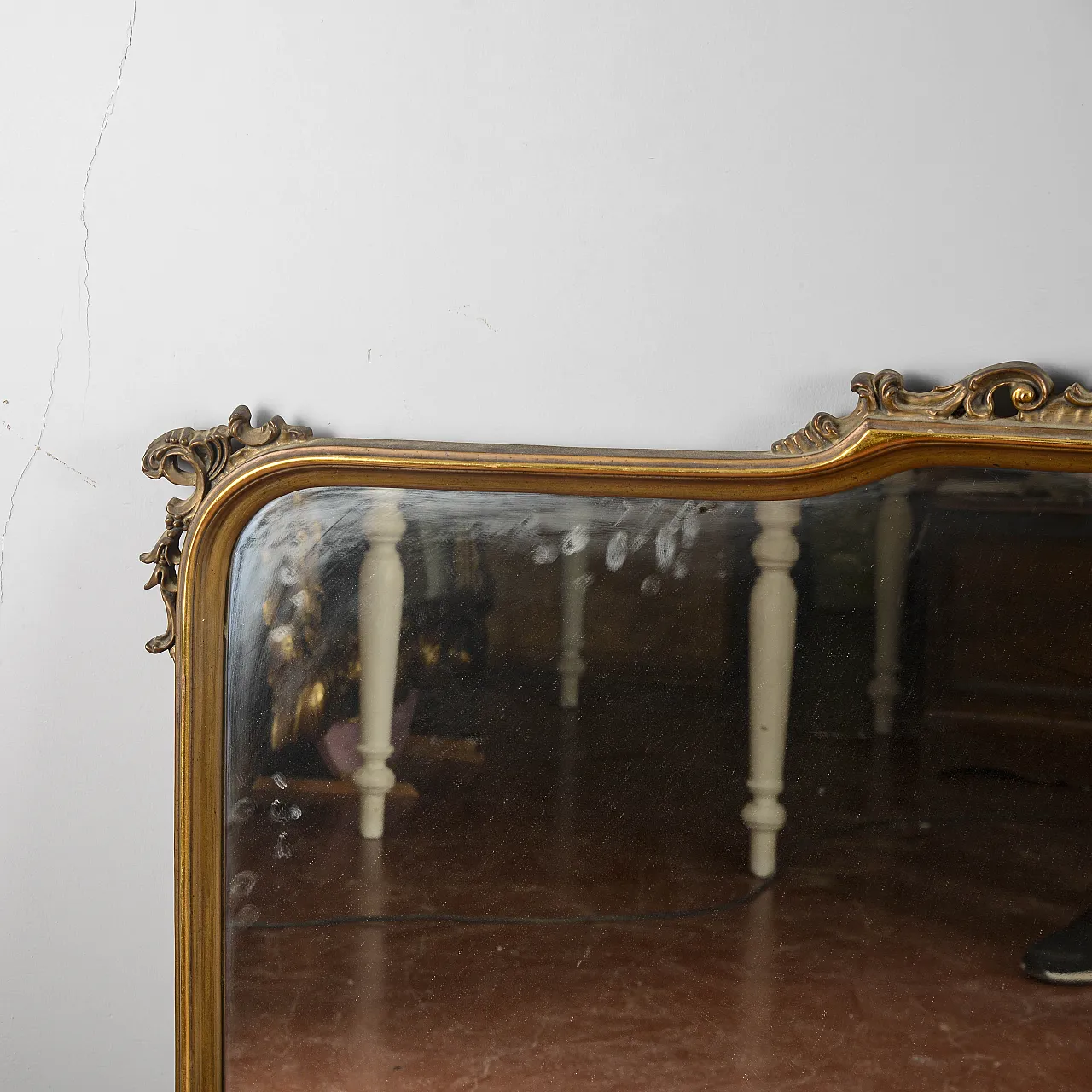 Specchio da credenza in legno, primo '900 5