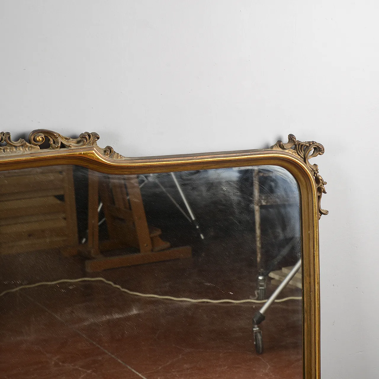 Specchio da credenza in legno, primo '900 6