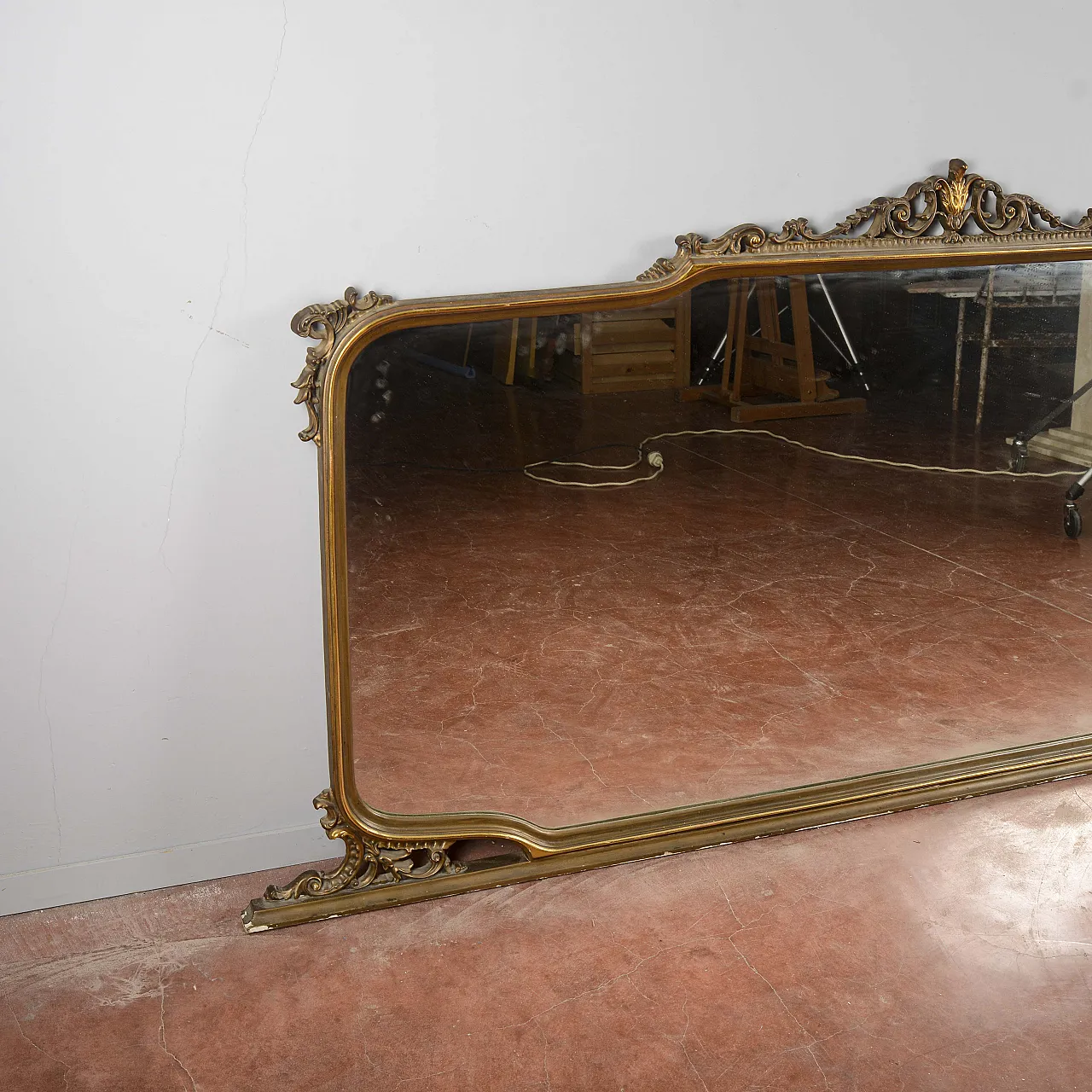 Specchio da credenza in legno, primo '900 8