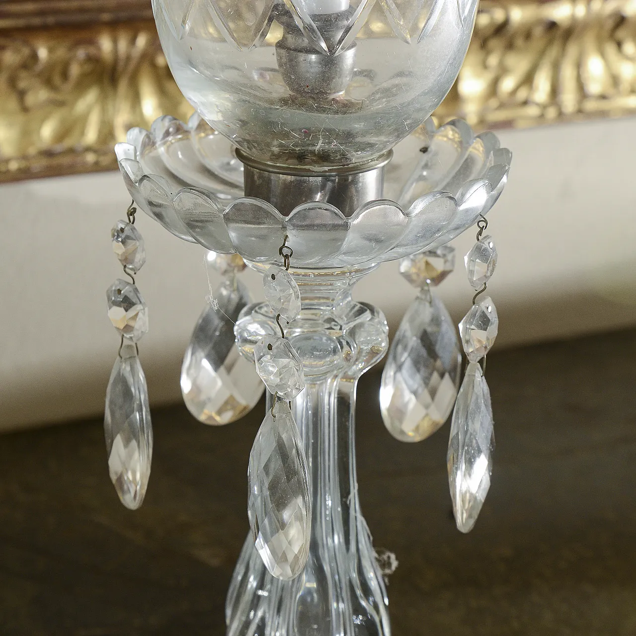 Pair of glass candlesticks, mid-20th century 6