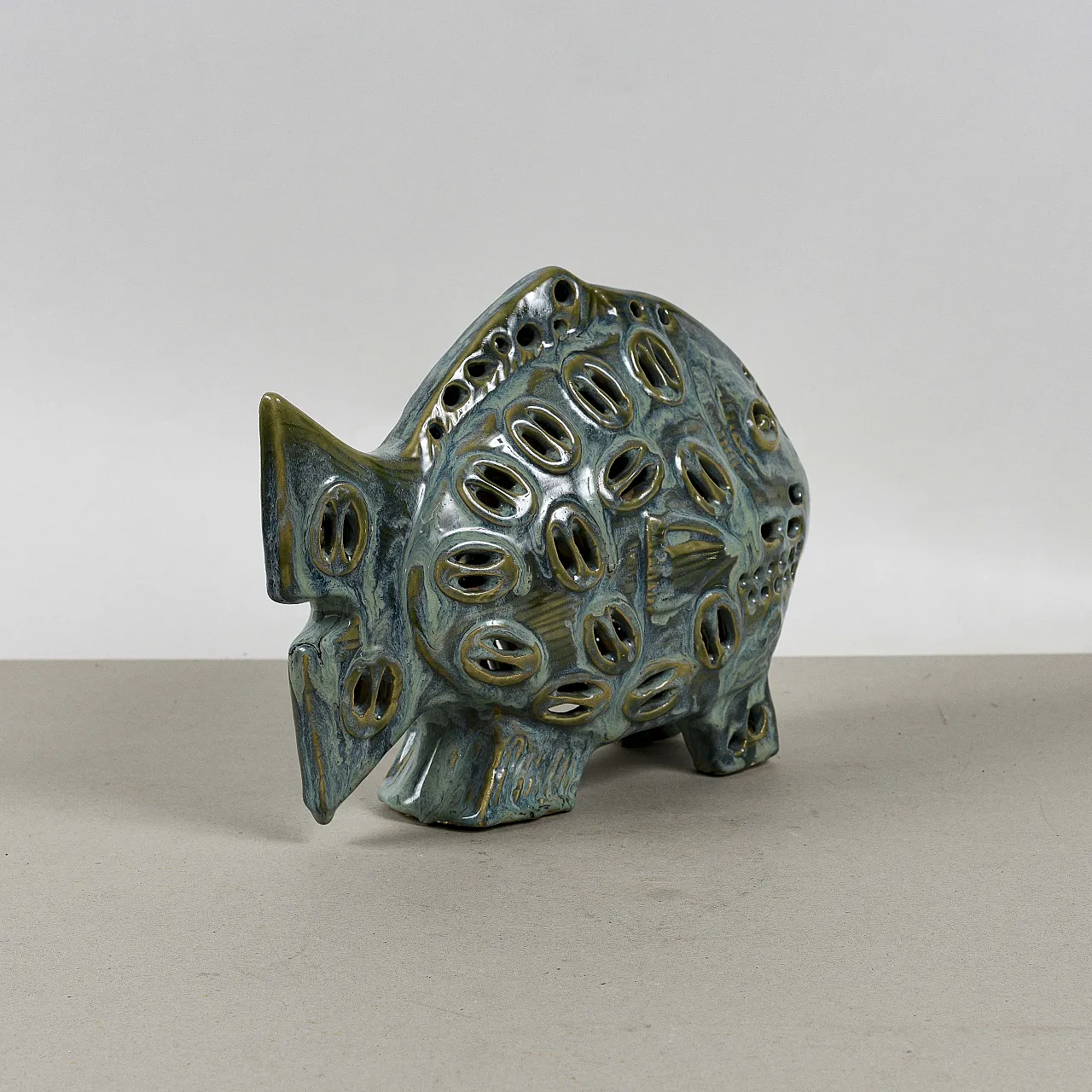 Luster glazed ceramic fish, 1970s 6