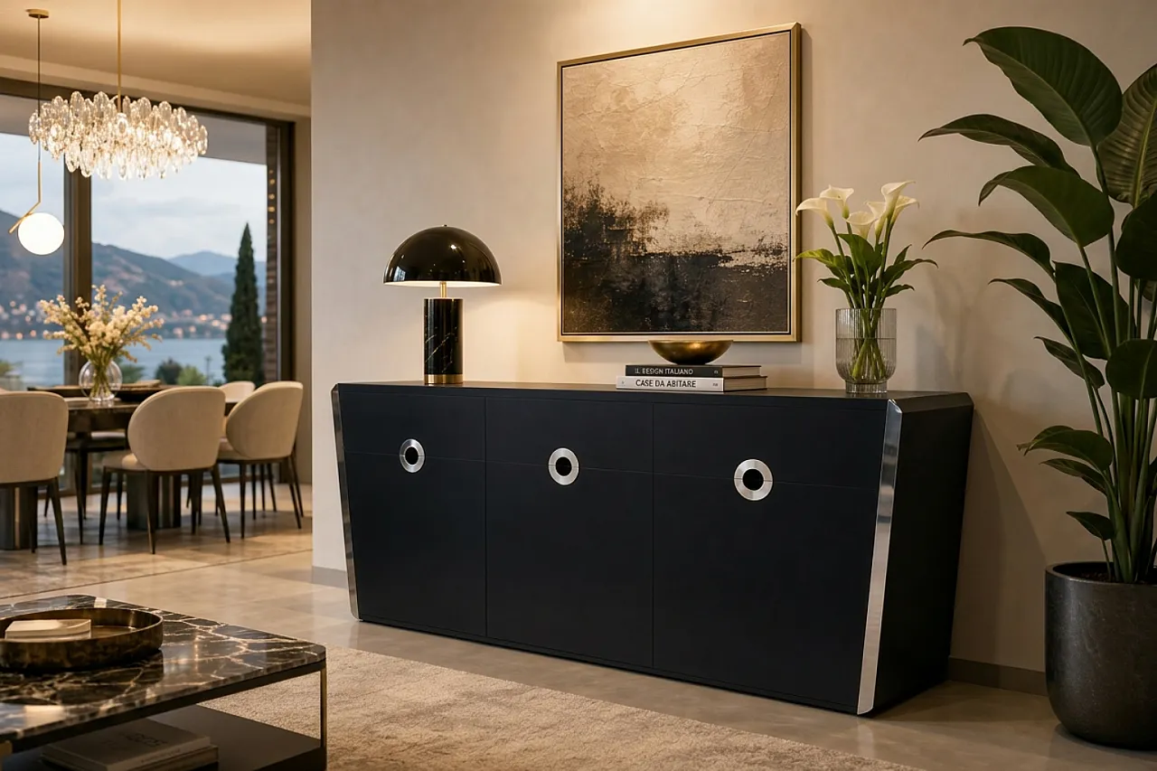 3-door sideboard Alveo by Willy Rizzo for Mario Sabot, 70s 2