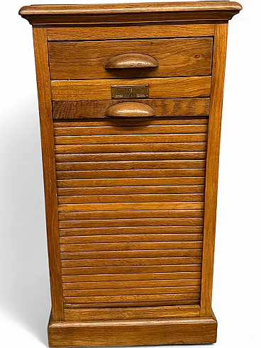 Mid-century column shutter in oak, 20th century