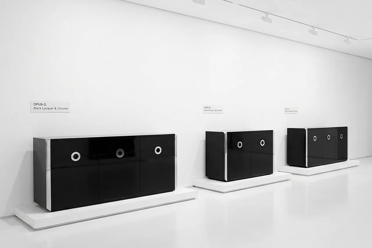 3 Alveo sideboards by Willy Rizzo for Mario Sabot, 70s 1