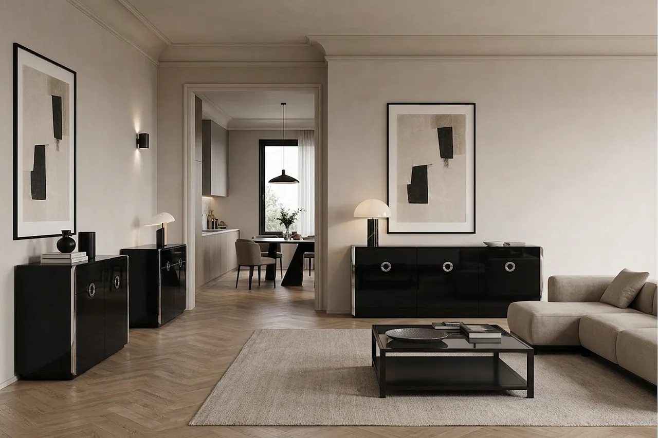 3 Alveo sideboards by Willy Rizzo for Mario Sabot, 70s 2