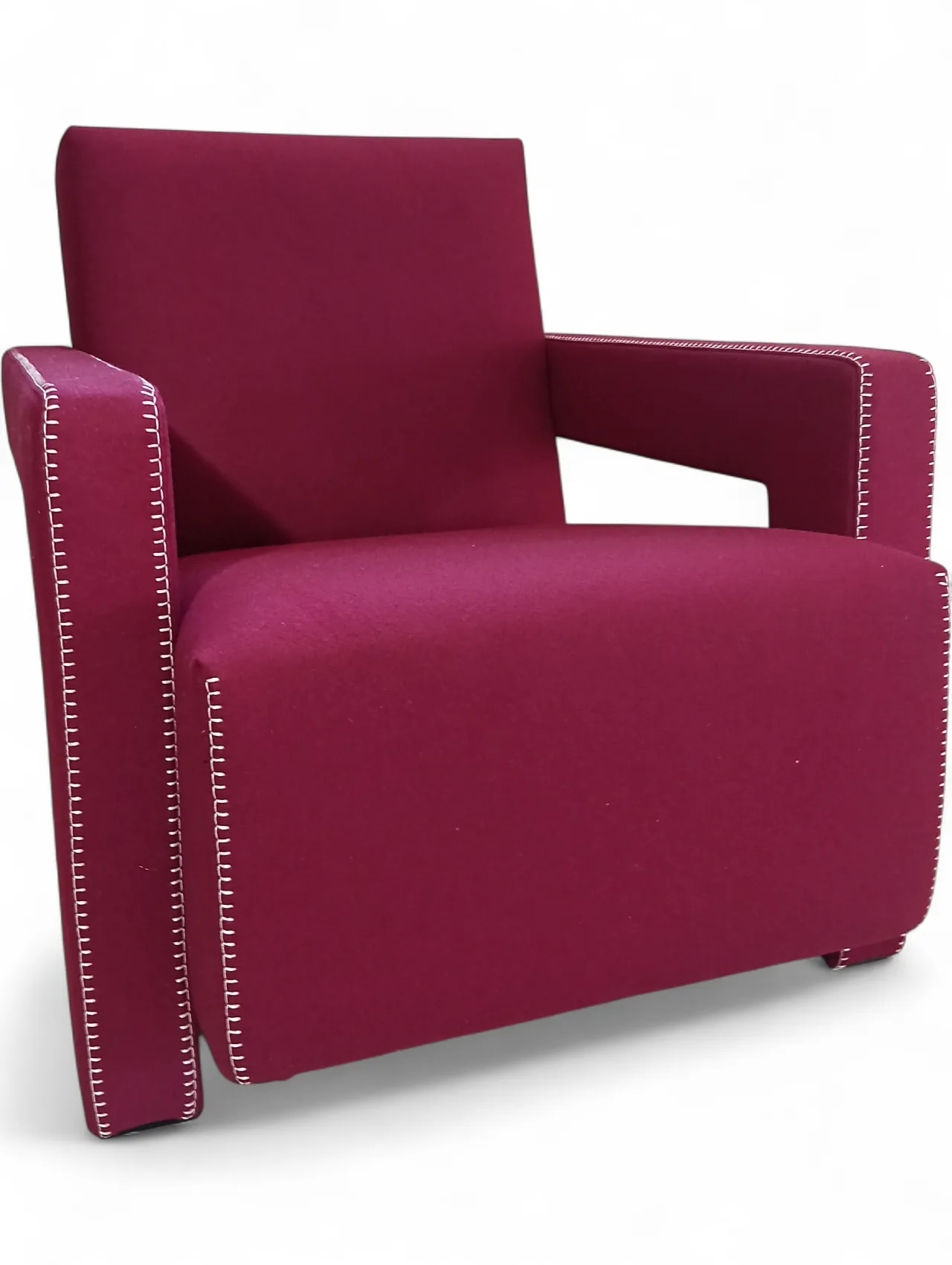 Poltrona Utrecht 637 in lana bordeaux di Cassina, anni 2000 83