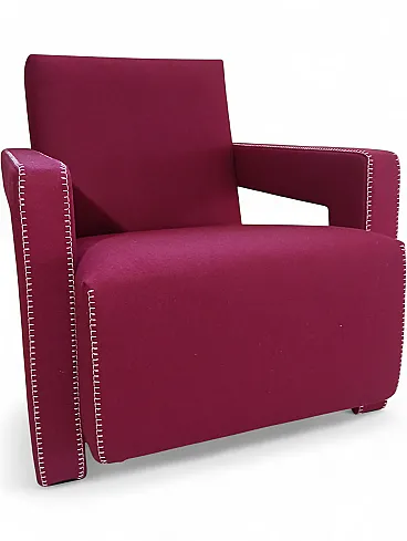 Poltrona Utrecht 637 in lana bordeaux di Cassina, anni 2000
