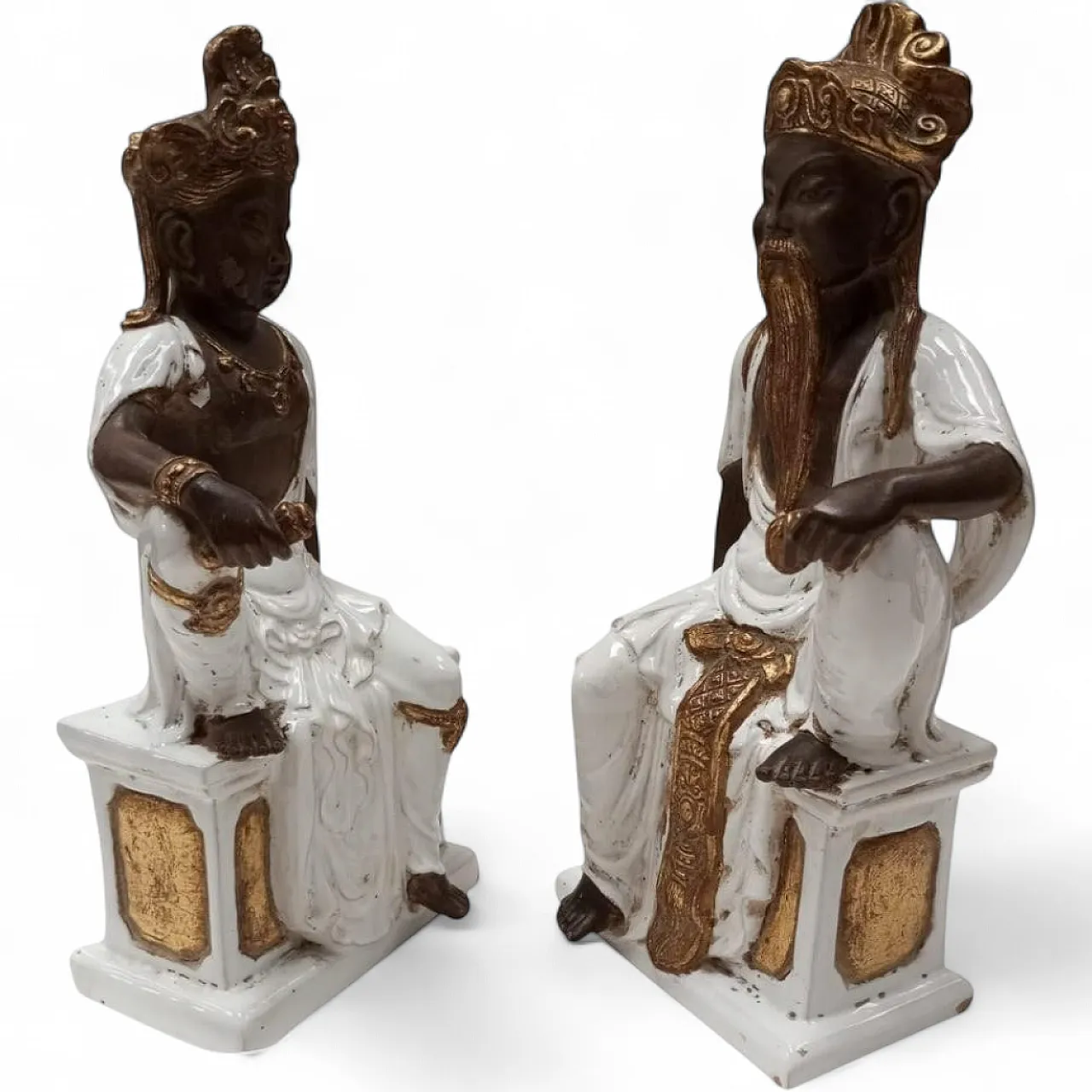 Pair of glazed ceramic sculptures by Ugo Zaccagnini & sons, 1960s 19