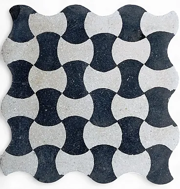 Cement tiles with bow tie pattern, 1920s