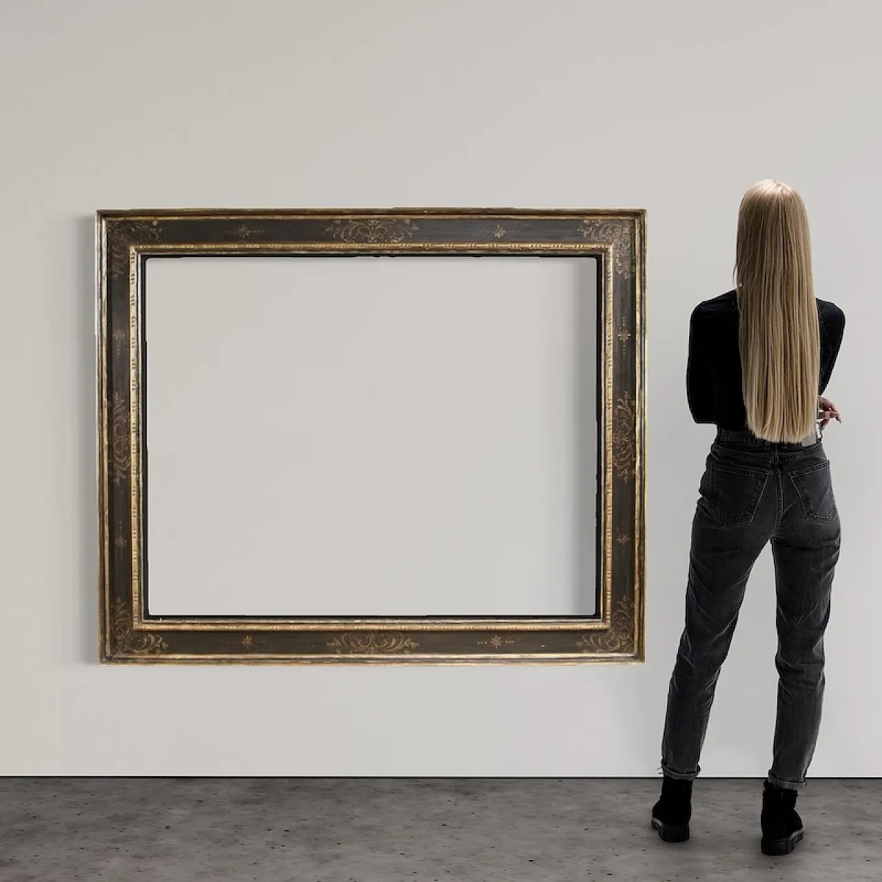 Tuscan lacquered, painted and gilded frame, 20th century 2