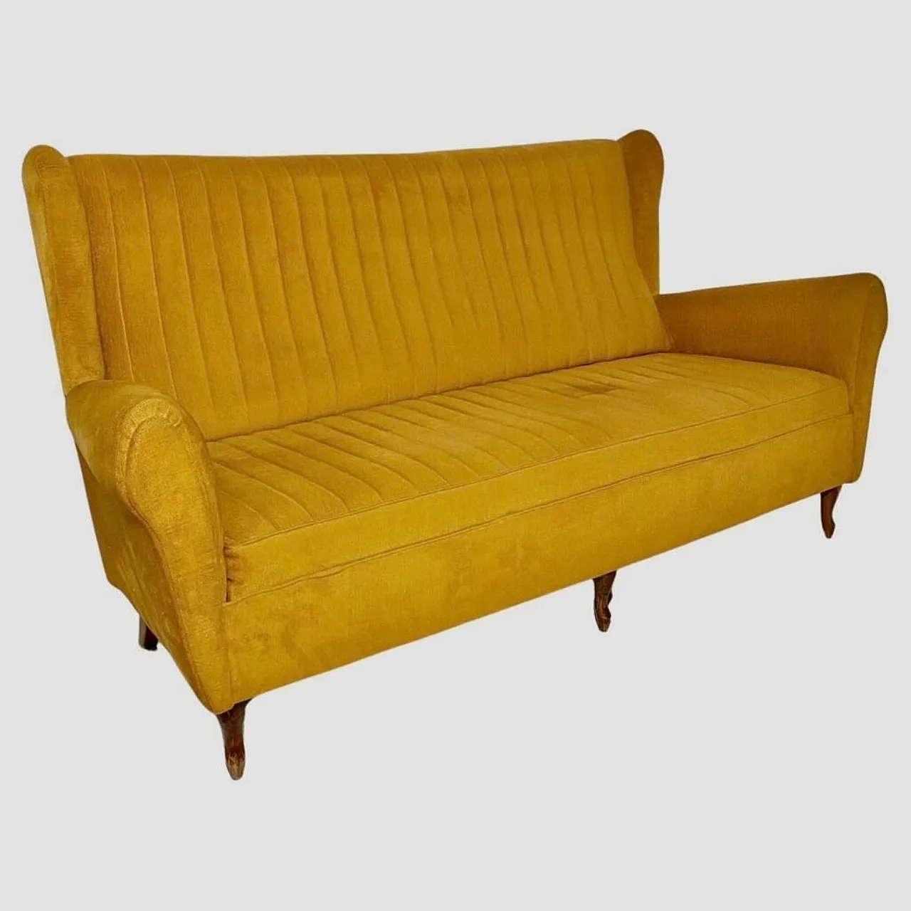 Velvet sofa Gio Ponti style, 1950s 1
