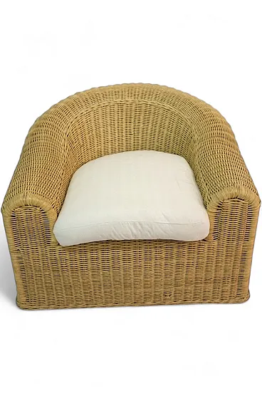 Poltrona da giardino in rattan, anni '80