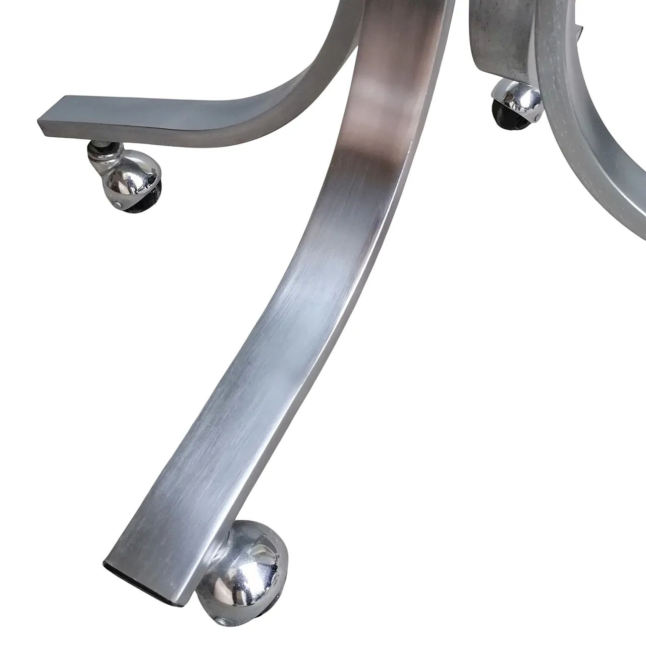 Trolley table in glass and  steel, 70s 1