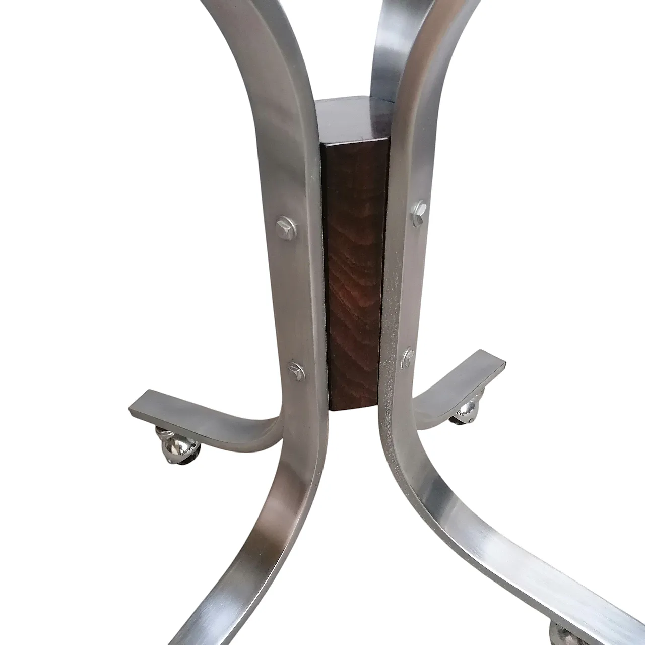 Trolley table in glass and  steel, 70s 4