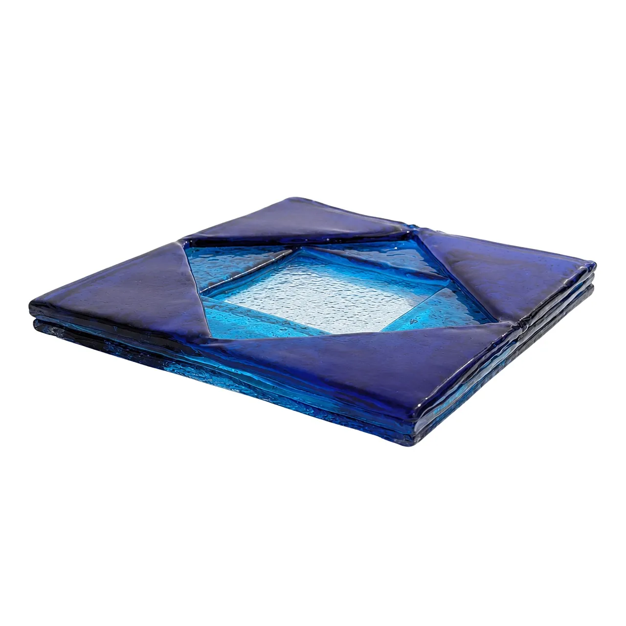 Centrotavola in vetro di murano blu by Mazzega, Italia, anni 70 1