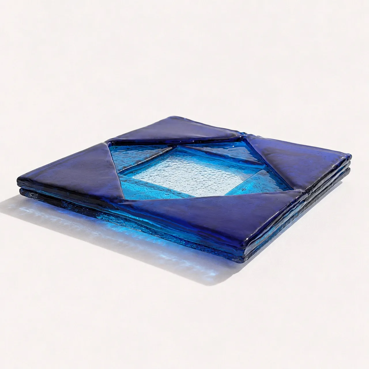 Centrotavola in vetro di murano blu by Mazzega, Italia, anni 70 7