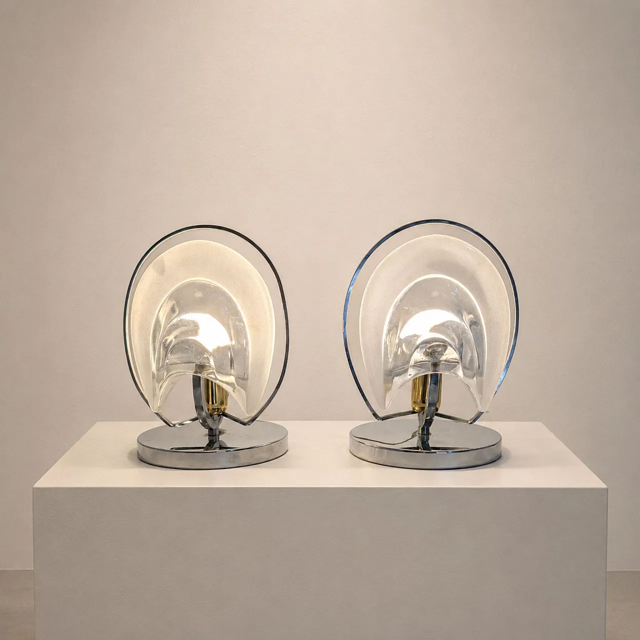 Coppia di lampade in vetro di murano by Mazzega, Italia, anni '70 4