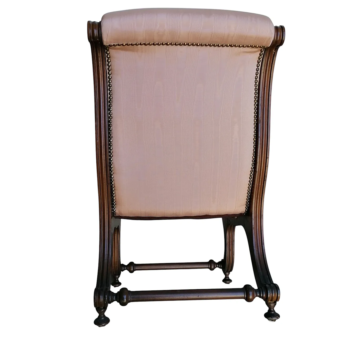 Pair of short chaise longue armchairs, 19th century 2