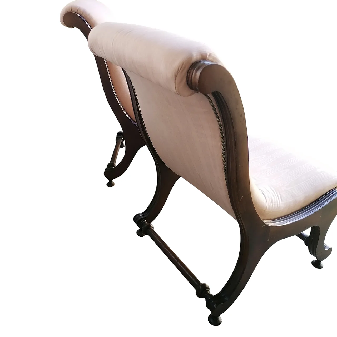 Pair of short chaise longue armchairs, 19th century 8