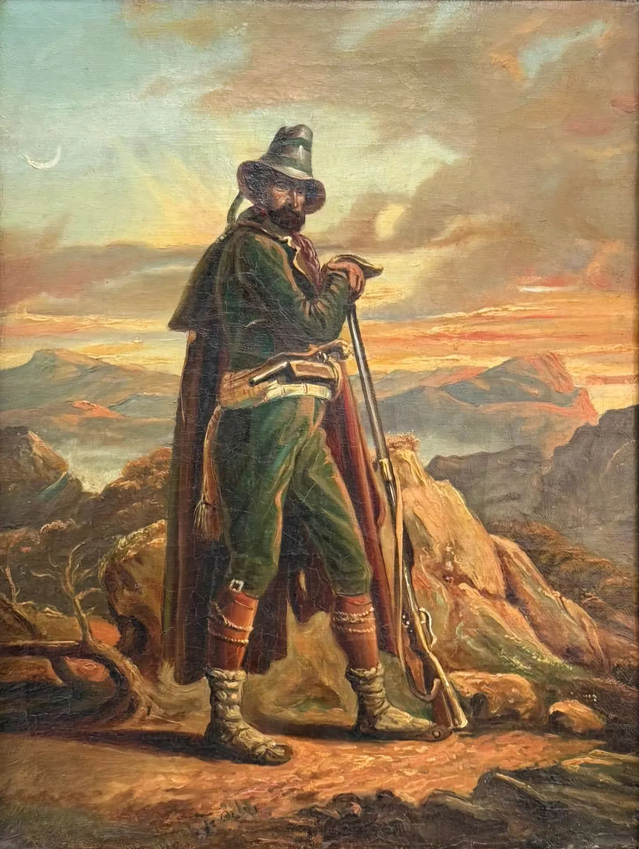 Border Guard Portrait, Oil on Canvas, 19th Century 2