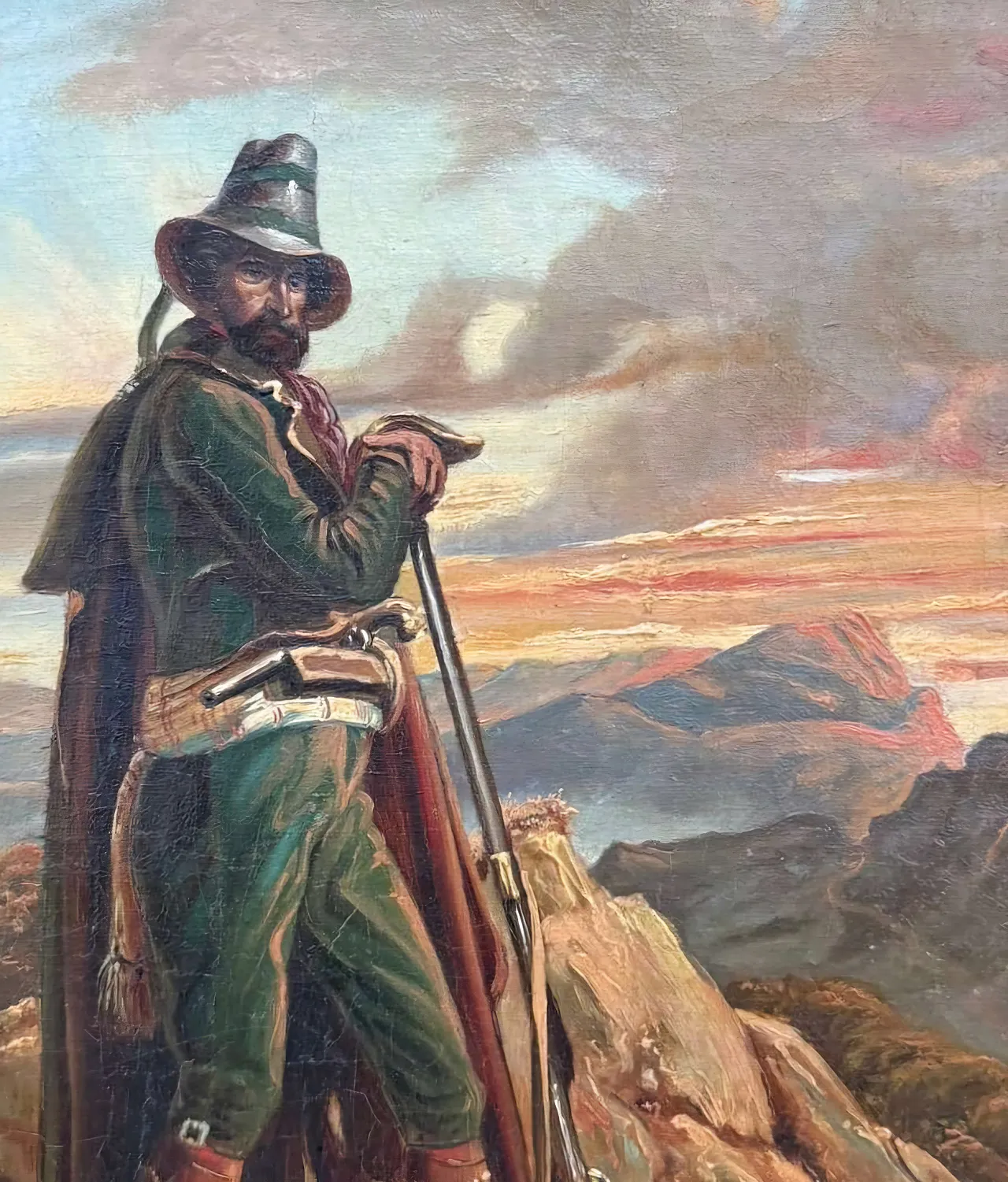 Border Guard Portrait, Oil on Canvas, 19th Century 5