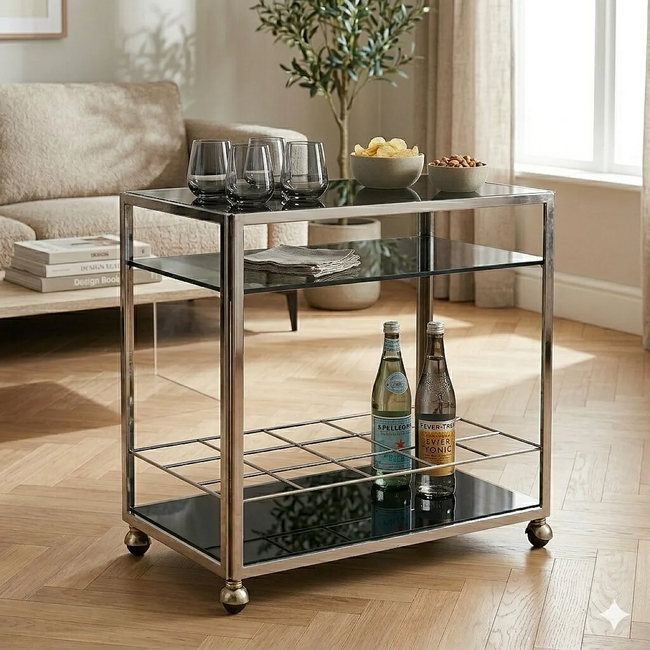Cart with bottle holder, 20th century 2