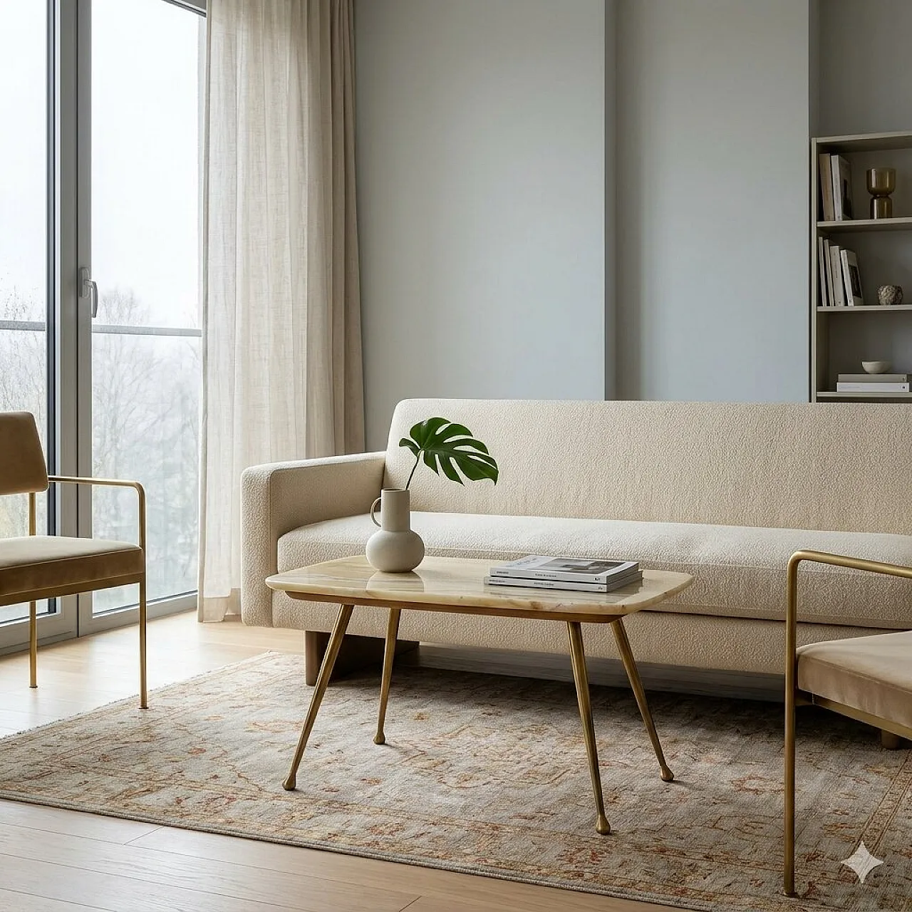 Coffee table with onyx top, 20th century 2