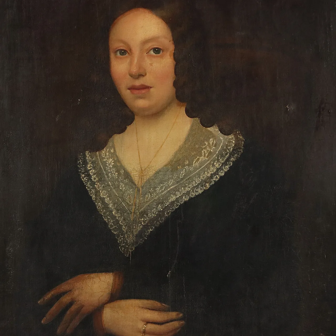 Portrait of a Young Woman, oil on canvas, 19th century 3
