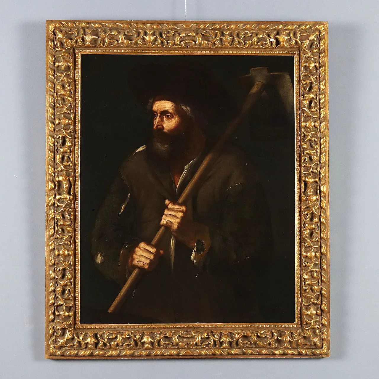 Contadino con Zappa, olio su tela, '600 1