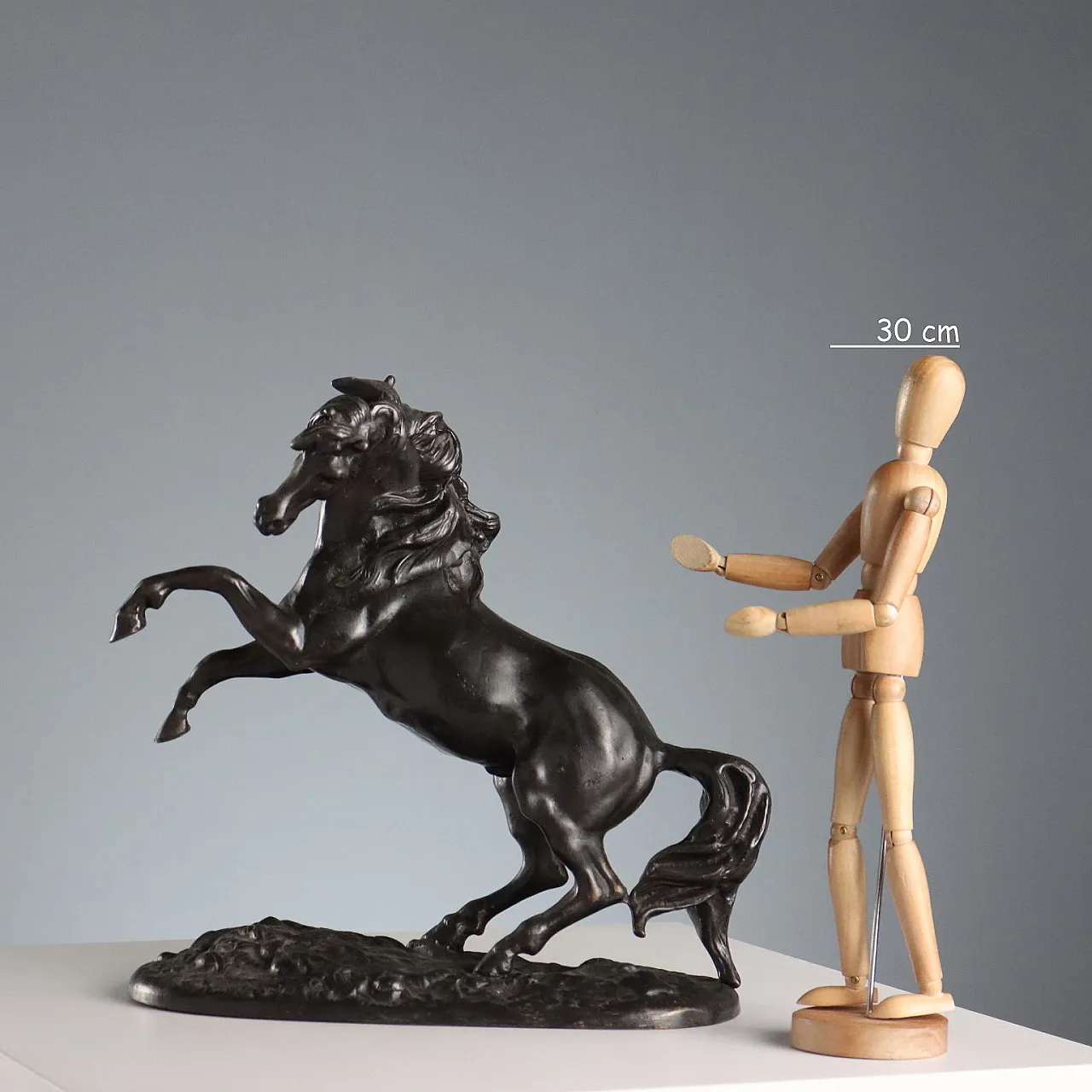 Cavallo rampante in bronzo, '900 2