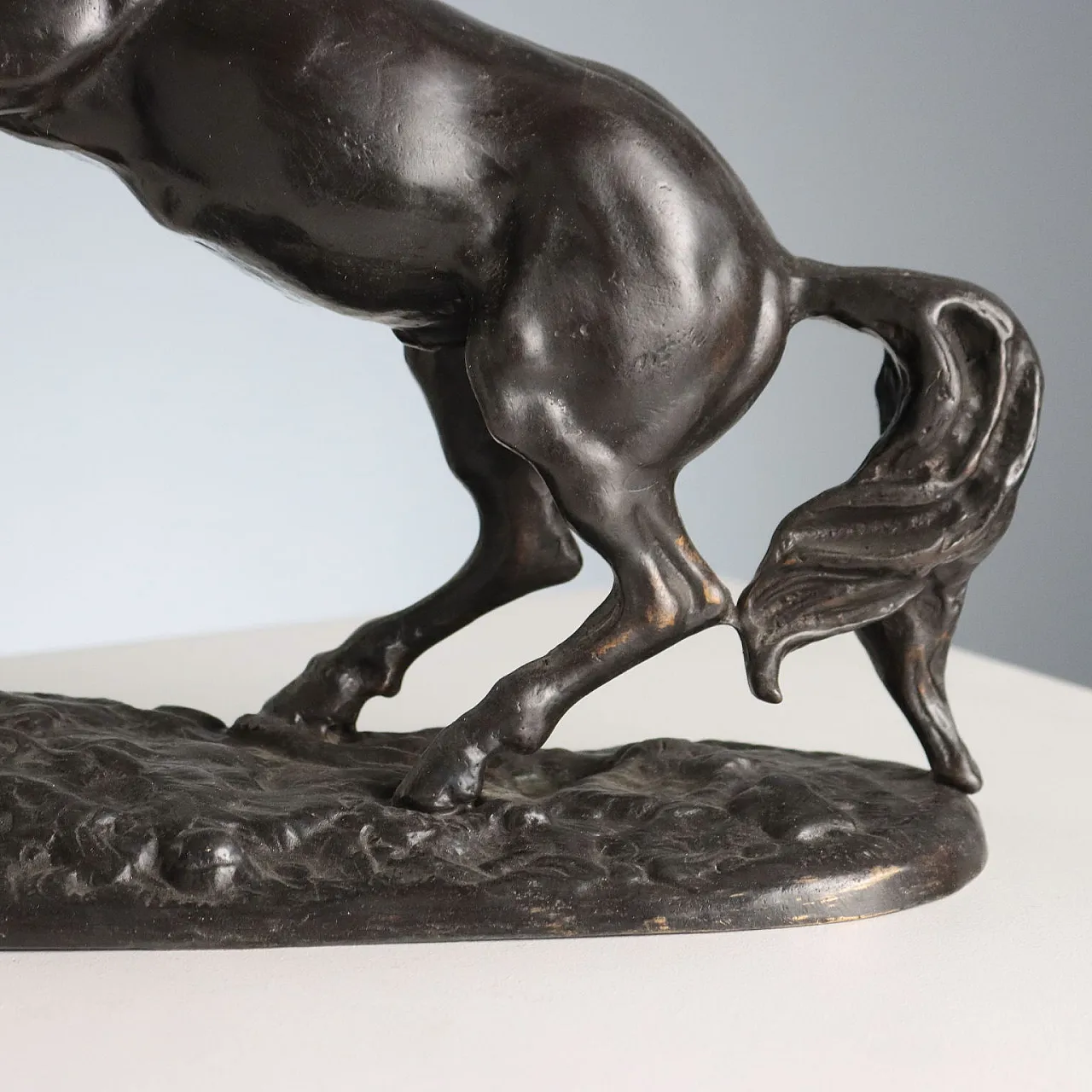 Cavallo rampante in bronzo, '900 4