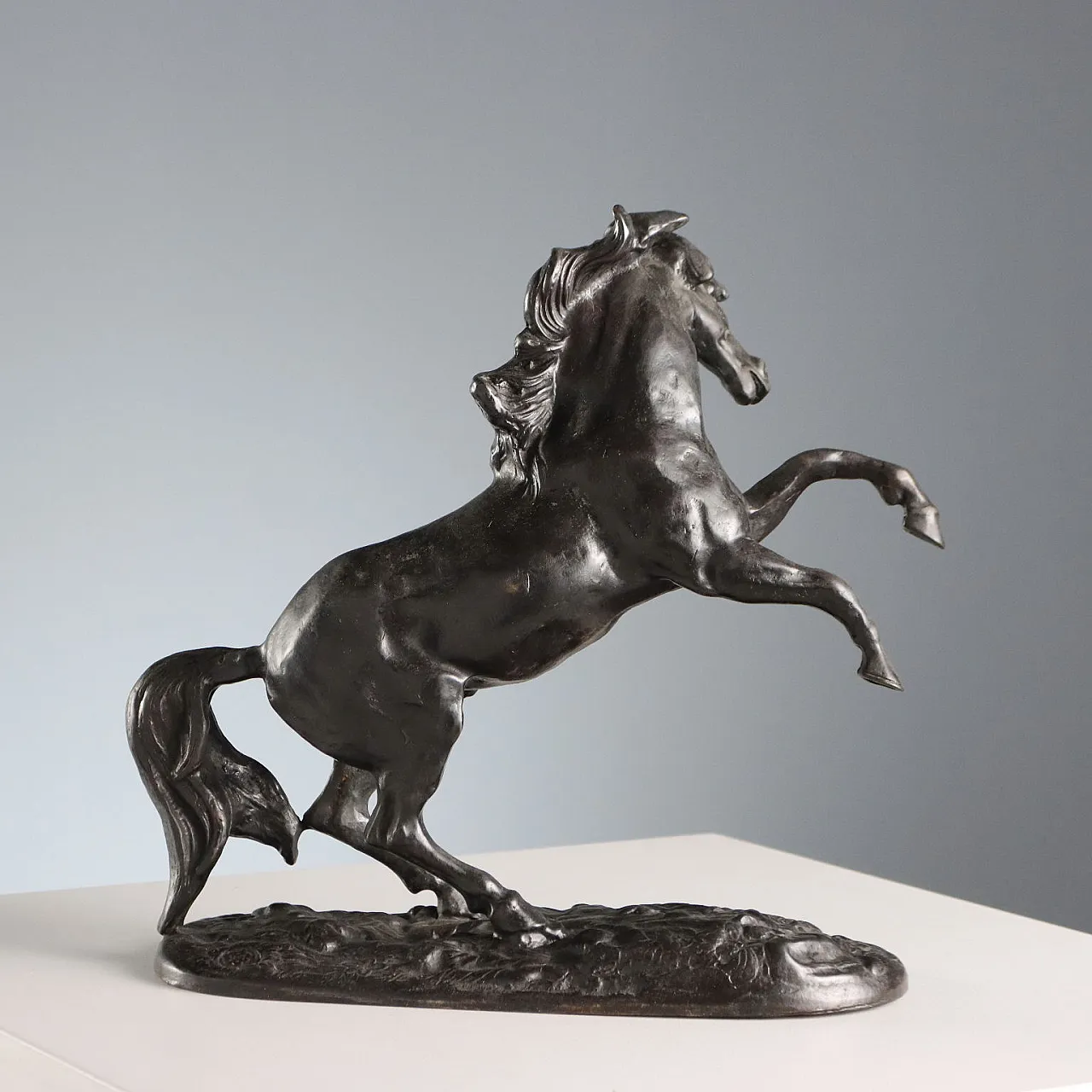 Cavallo rampante in bronzo, '900 5