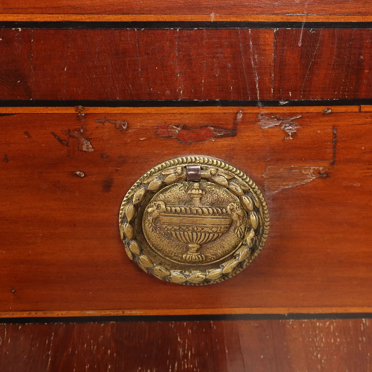 Cherry chest with mahogany, ebony and maple trim, 19th century 7
