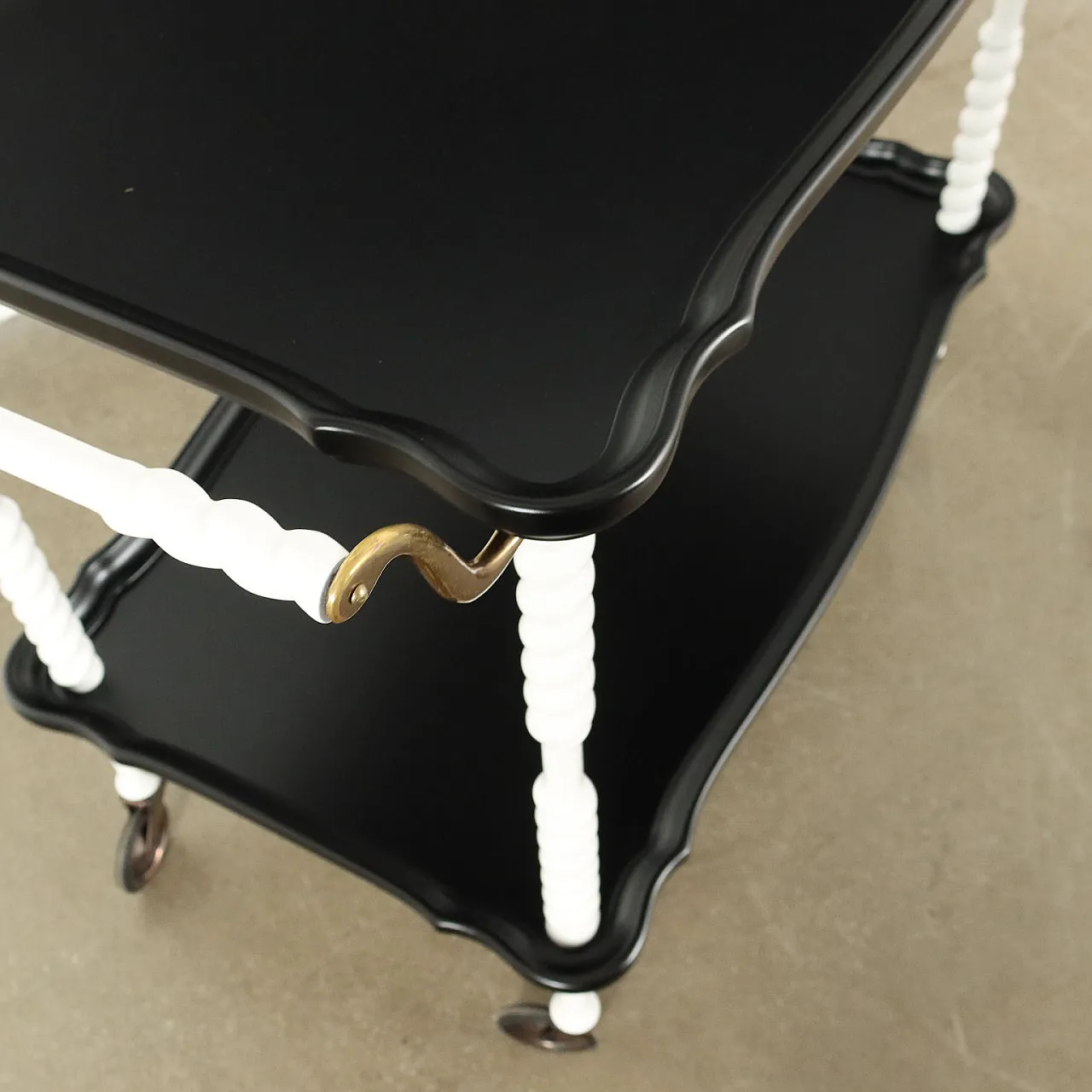 Wood and metal service trolley, 1960s 4