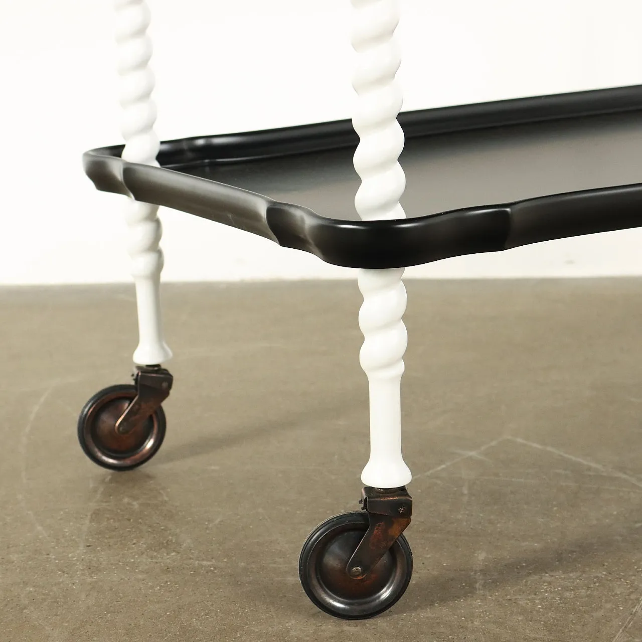 Wood and metal service trolley, 1960s 5