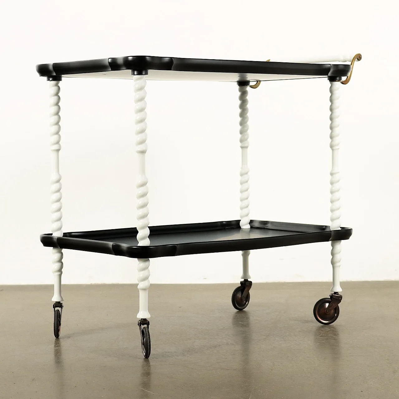 Wood and metal service trolley, 1960s 8