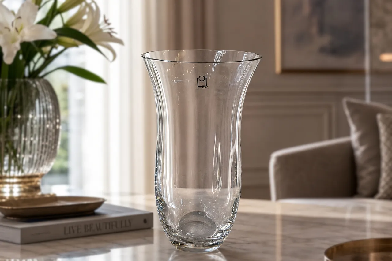 Table Center Vase in Crystal Handarbeit by Ichendorf, 70s 2