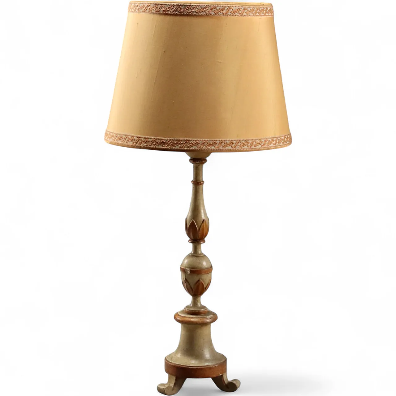 Torchere in turned, carved and lacquered wood, 19th century 9
